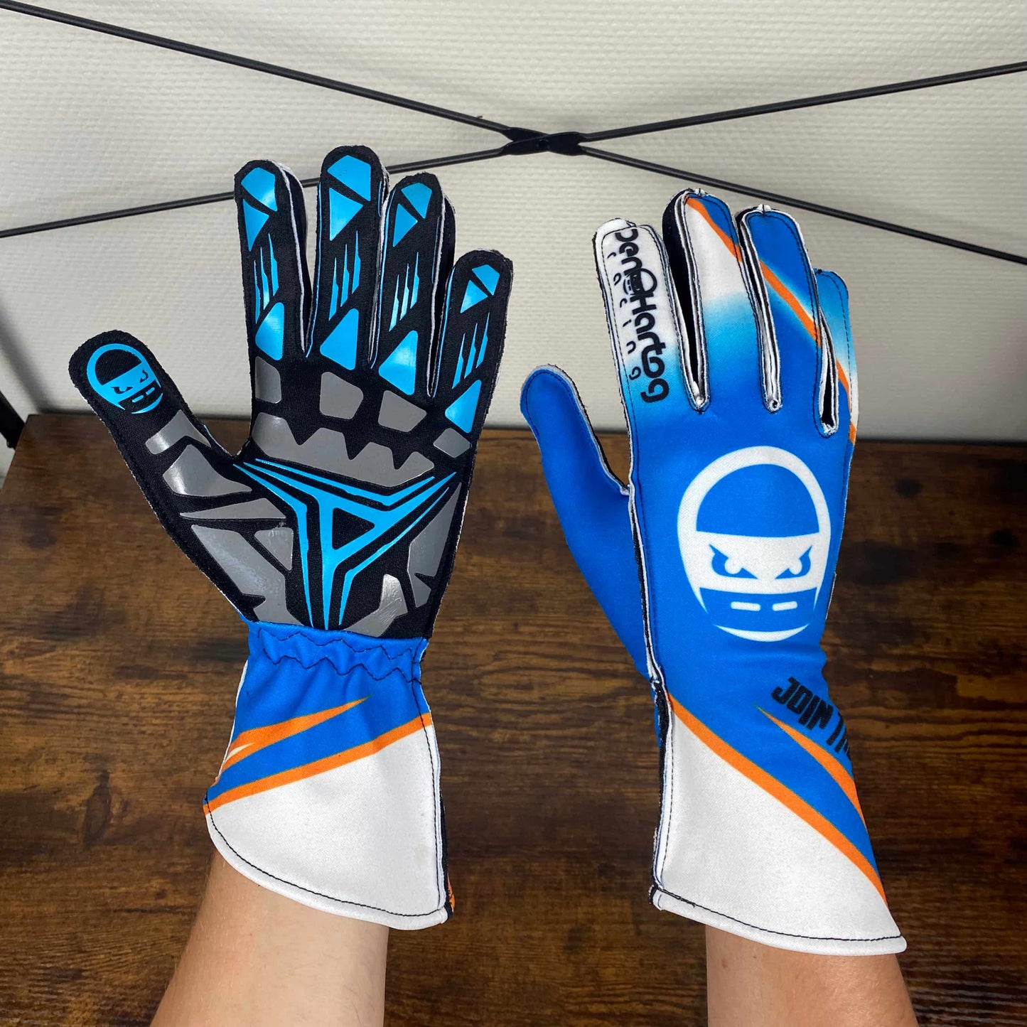 DHR KARTHANDSCHOENEN PERFORMANCE - BLAUW-WIT